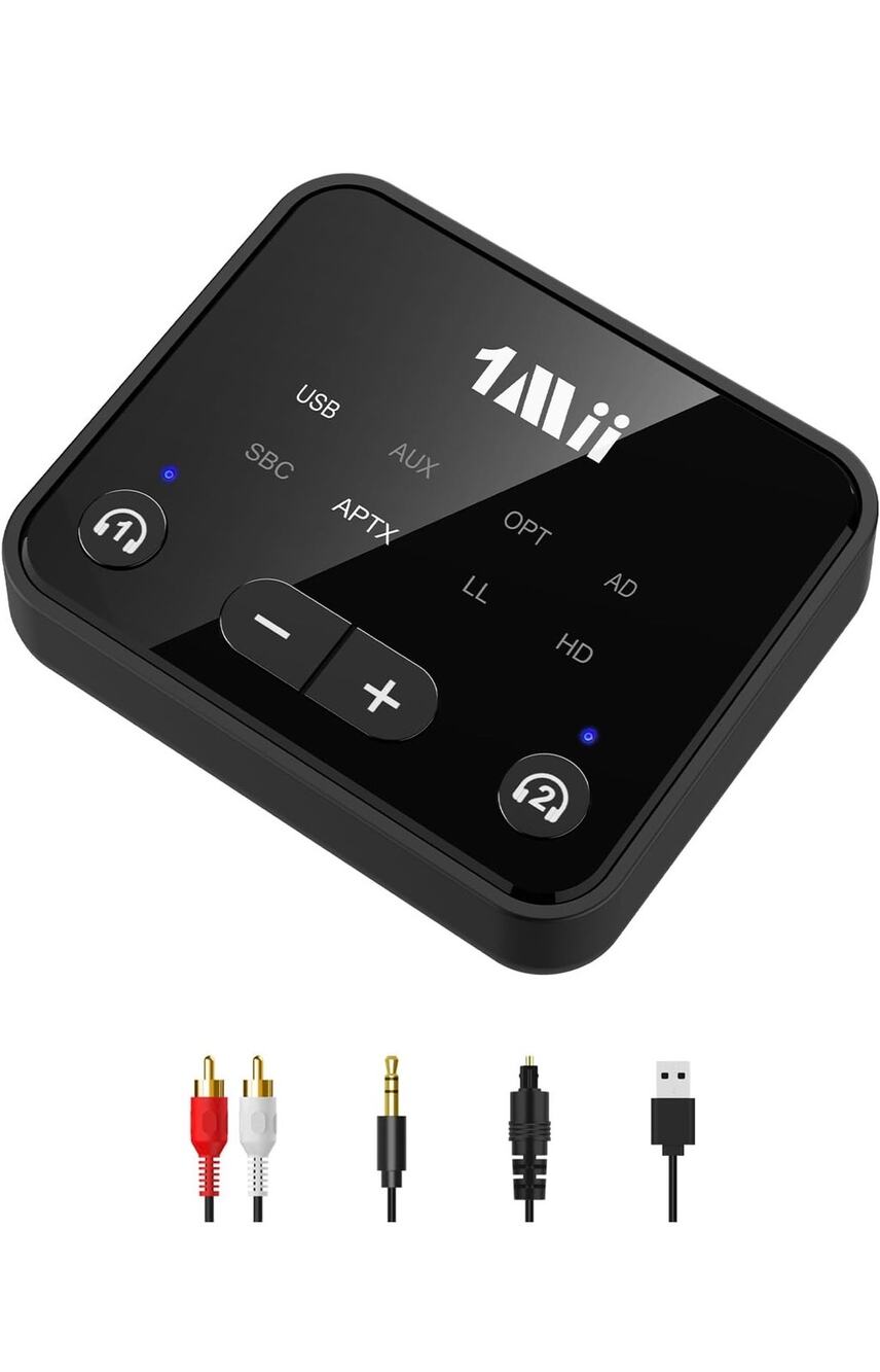 1Mii Bluetooth 5.3 Transmitter for TV to 2 Wireless Headphones:"1Mii Bluetooth